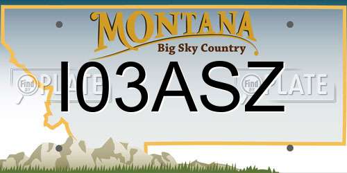 I03ASZ Montana License Plate