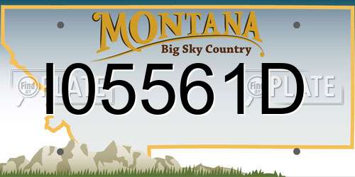 I05561D Montana License Plate