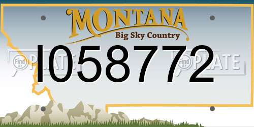 I058772 Montana License Plate