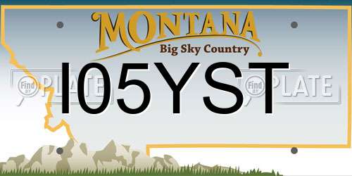 I05YST Montana License Plate