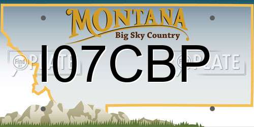 I07CBP Montana License Plate