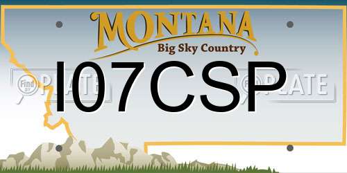 I07CSP Montana License Plate