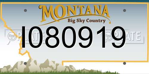 I080919 Montana License Plate