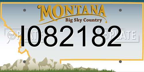 I082182 Montana License Plate
