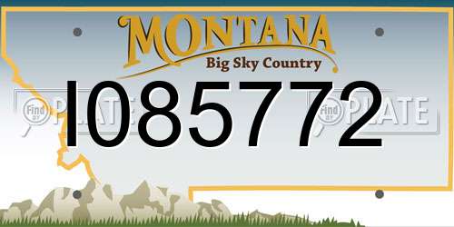 I085772 Montana License Plate