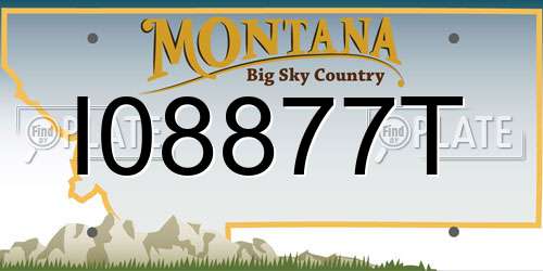 I08877T Montana License Plate