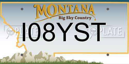 I08YST Montana License Plate