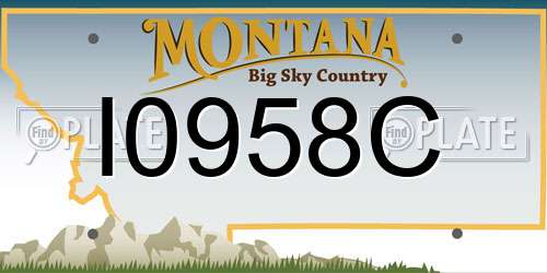 I0958C Montana License Plate