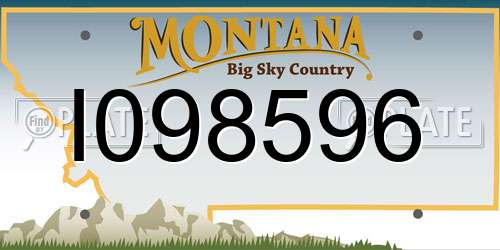 I098596 Montana License Plate