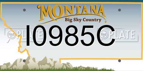 I0985C Montana License Plate