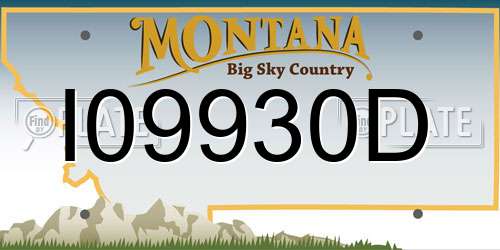 I09930D Montana License Plate