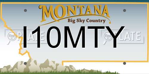 I10MTY Montana License Plate
