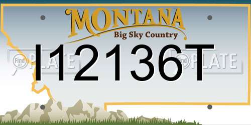 I12136T Montana License Plate