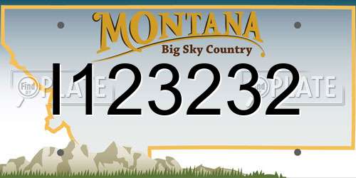 I123232 Montana License Plate