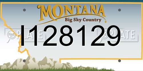 I128129 Montana License Plate