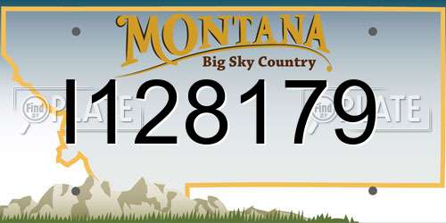 I128179 Montana License Plate
