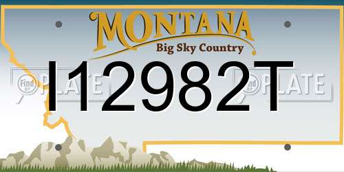 I12982T Montana License Plate