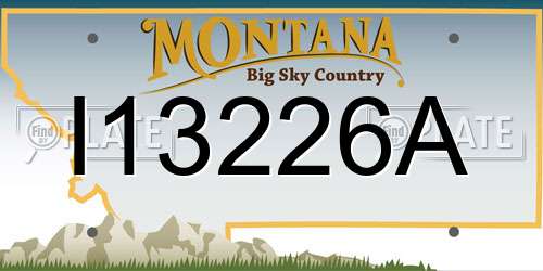 I13226A Montana License Plate