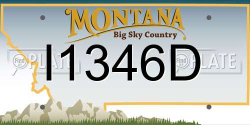 I1346D Montana License Plate