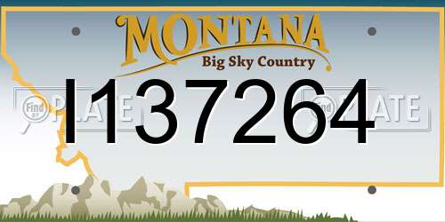 I137264 Montana License Plate