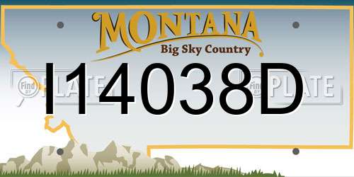 I14038D Montana License Plate
