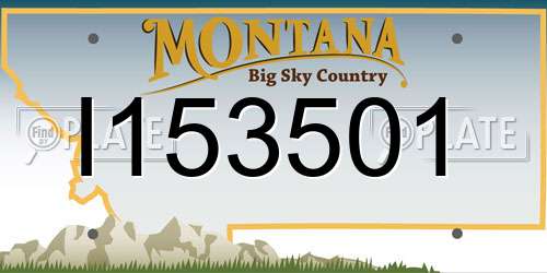 I153501 Montana License Plate