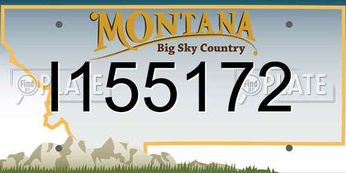 I155172 Montana License Plate