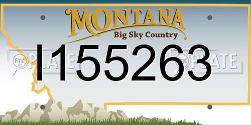 I155263 Montana License Plate