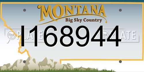 I168944 Montana License Plate