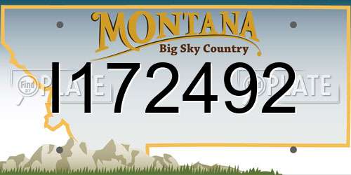 I172492 Montana License Plate