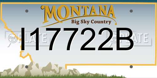 I17722B Montana License Plate