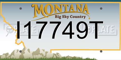 I17749T Montana License Plate