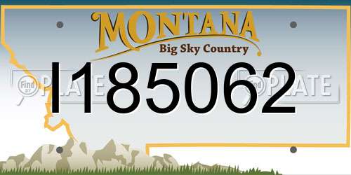 I185062 Montana License Plate