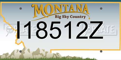 I18512Z Montana License Plate