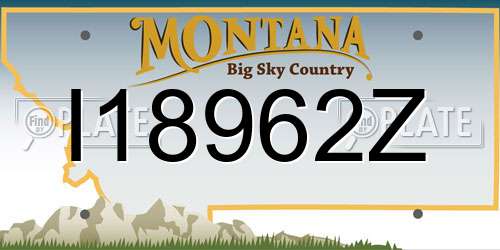 I18962Z Montana License Plate