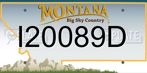 I20089D Montana License Plate