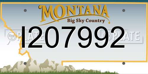 I207992 Montana License Plate