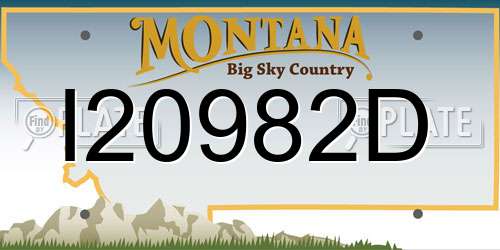 I20982D Montana License Plate