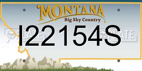 I22154S Montana License Plate