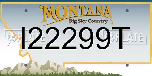 I22299T Montana License Plate
