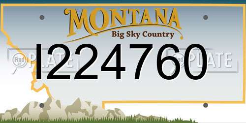 I224760 Montana License Plate