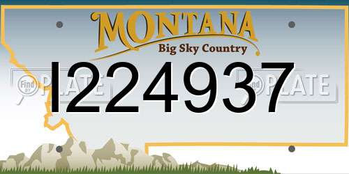I224937 Montana License Plate