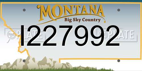 I227992 Montana License Plate