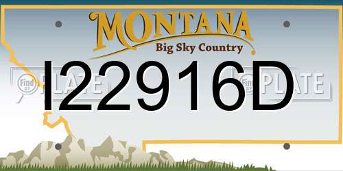 I22916D Montana License Plate