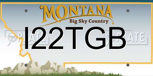 I22TGB Montana License Plate