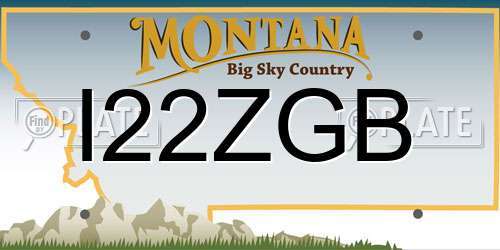 I22ZGB Montana License Plate