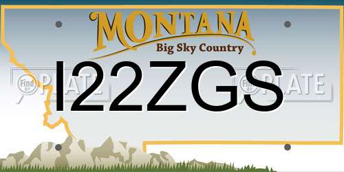 I22ZGS Montana License Plate