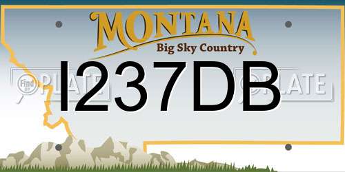 I237DB Montana License Plate