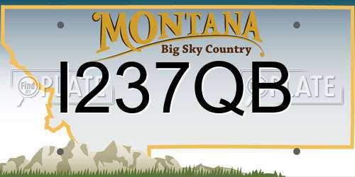 I237QB Montana License Plate