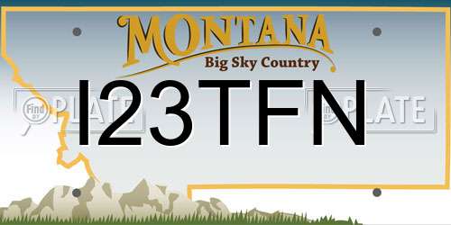 I23TFN Montana License Plate